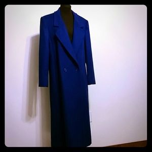 Michelle Stewart blue wool long coat M